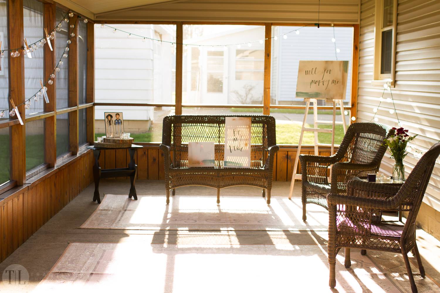  The proposal took place on the back porch of his parents home, where he grew up.&nbsp; 