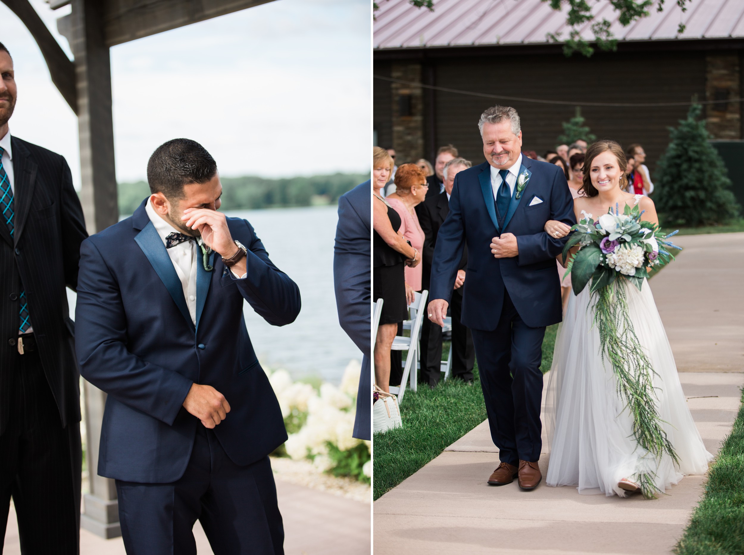 Nick's reaction to seeing Martina walking down the isle takes the win for best groom reaction. She was a beautiful bride, I can't blame him!