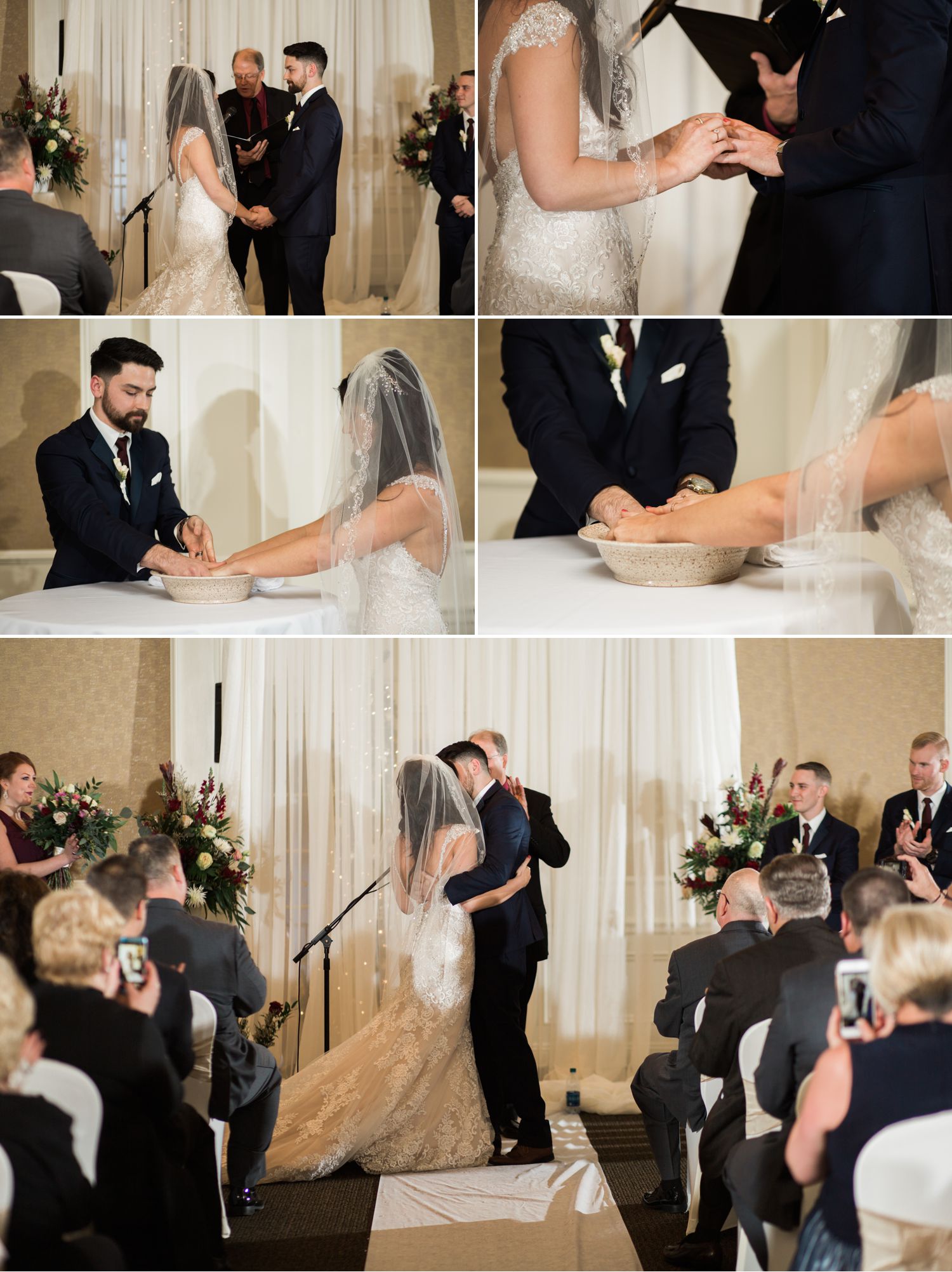  instead of opting for a sand ceremony or unity candle, mike and erika chose to wash each others hands. A meaningful representation that shows love, compassion, and vulnerability towards one another. 